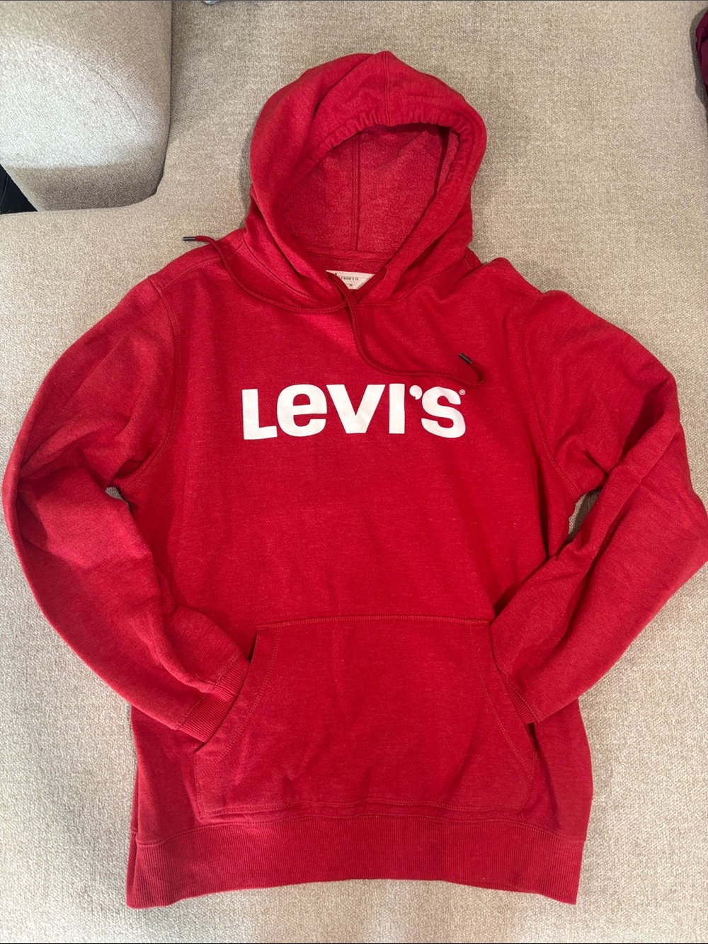 Levi's Red Hooded Sweatshirt with White Logo